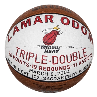 2004 Game Basketball Presented To Lamar Odom For Triple Double Game On 3/6/2004 (Letter of Provenance)
